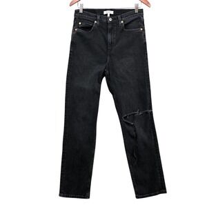 RE/DONE‎ Jeans Womens 28 Washed Noir High Rise Straight Distressed Denim